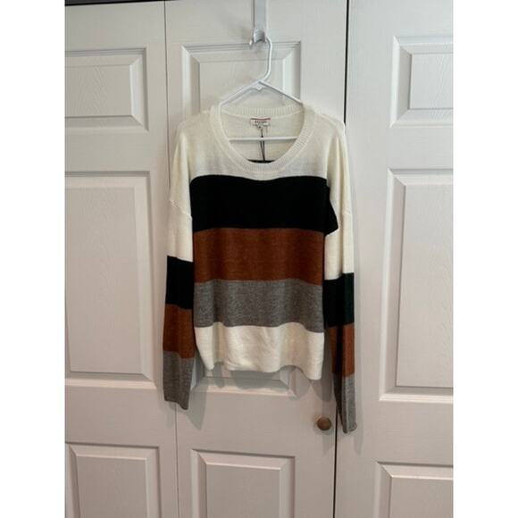 NEW Striped Sweater Color Block Pullover Knit Top- Medium - Picture 5 of 7